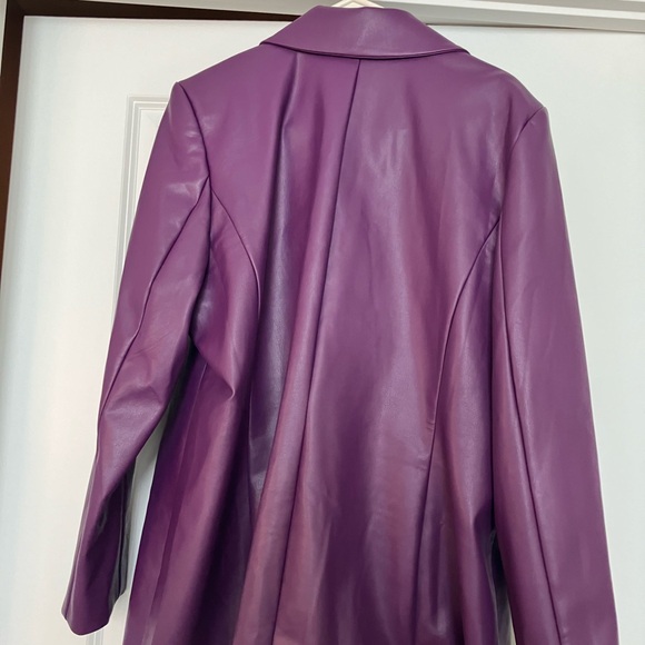 Eloquii Faux Leather Asym Blazer - Picture 15 of 16
